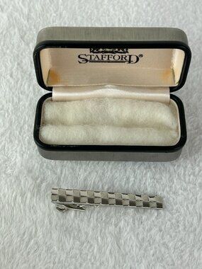 Stafford Tie Clip Silver In Original Box!